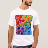Kleurengrafiek regenboogcollage. Moderne Abstracte T-shirt (Voorkant)