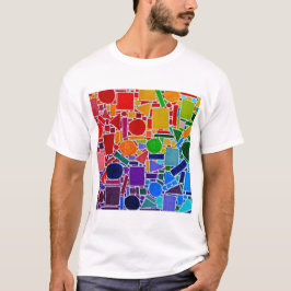 Kleurengrafiek regenboogcollage. Moderne Abstracte T-shirt