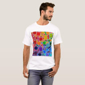 Kleurengrafiek regenboogcollage. Moderne Abstracte T-shirt (Voorkant volledig)