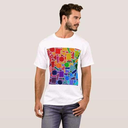 Kleurengrafiek regenboogcollage. Moderne Abstracte T-shirt (Voorkant volledig)