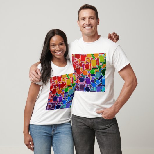 Kleurengrafiek regenboogcollage. Moderne Abstracte T-shirt (Unisex)