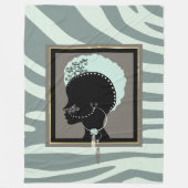 Kleurengroene en zwarte zebraafdrukken voor punk fleece deken (Voorkant)