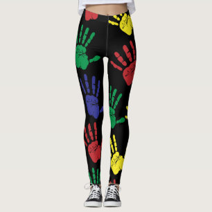 Kleurenhandafdrukken aanpassen leggings