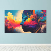 Kleurenhersenen Canvas Afdruk (Insitu (Houten vloer))