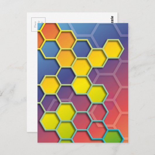kleurenhexagon briefkaart (Voorkant / Achterkant)