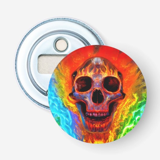 Kleurenhuid Button Flesopener (Voorkant)