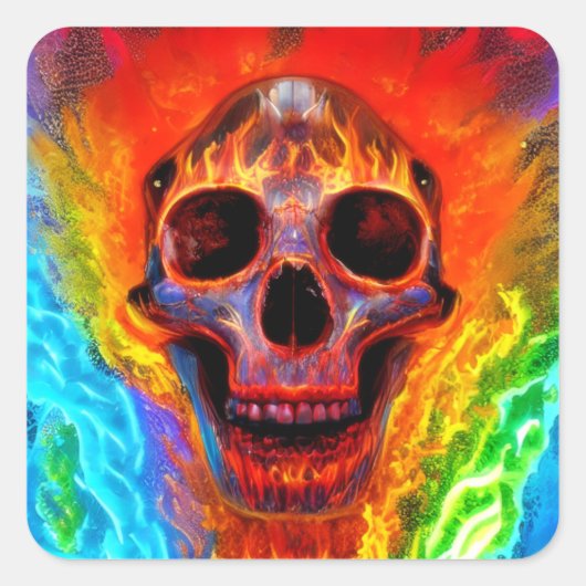 Kleurenhuid Vierkante Sticker (Voorkant)