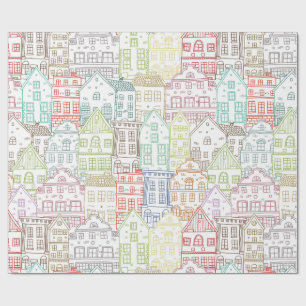 Kleurenhuis snijpatroon cadeaupapier