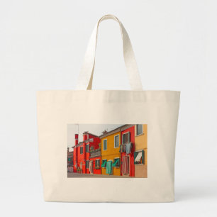 Kleurenhuizen op het eiland Venetië, Burano Itali Grote Tote Bag
