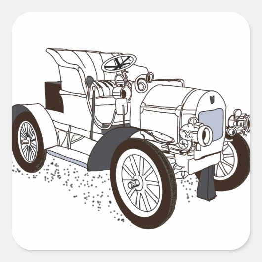 kleurenillustraties vierkante sticker (Voorkant)