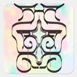 kleurenillustraties vierkante sticker