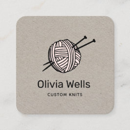  kleurenknitters die kroesband breien vierkante visitekaartje