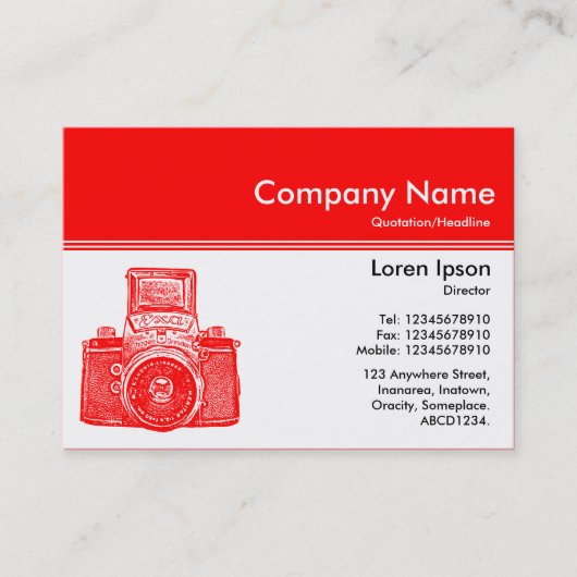 Kleurenkop III v2 - Rood -  camera Visitekaartje (Voorkant)