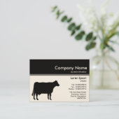 Kleurenkop III v2 - zwart - Koe (crème) Visitekaartje (Staand voorkant)