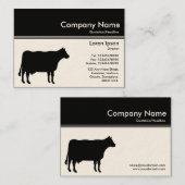 Kleurenkop III v2 - zwart - Koe (crème) Visitekaartje (Voorkant / Achterkant)