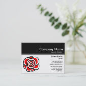 Kleurenkop III v2 - Zwart - Roos Tekening Visitekaartje (Staand voorkant)