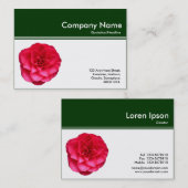 Kleurenkopbal III - Rode Camellia - Donkergroen Visitekaartje (Voorkant / Achterkant)