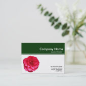Kleurenkopbal III - Rode Camellia - Donkergroen Visitekaartje (Staand voorkant)