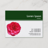Kleurenkopbal III - Rode Camellia - Donkergroen Visitekaartje (Achterkant)