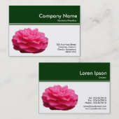 Kleurenkopbal III - Roze Camellia - Donkergroen Visitekaartje (Voorkant / Achterkant)