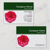 Kleurenkopbal III v2 - Donkergroen - Rode Camellia Visitekaartje (Voorkant / Achterkant)