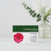 Kleurenkopbal III v2 - Donkergroen - Rode Camellia Visitekaartje (Staand voorkant)