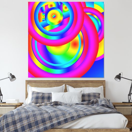 Kleurenkringen Canvasprint Canvas Afdruk (Insitu (Slaapkamer))