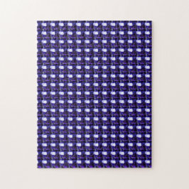 Kleurenkunst, blauw legpuzzel