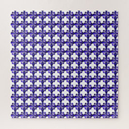 Kleurenkunst, blauw legpuzzel