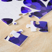 Kleurenkunst, blauw legpuzzel (Zijkant)