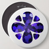 Kleurenkunst, blauw ronde button 6,0 cm (Voorkant /achterkant)