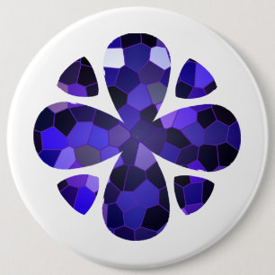 Kleurenkunst, blauw ronde button 6,0 cm
