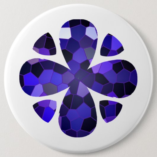 Kleurenkunst, blauw ronde button 6,0 cm (Voorkant)