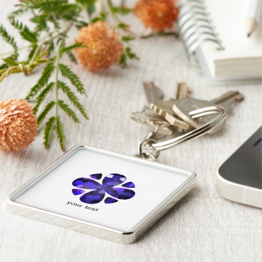 Kleurenkunst, blauw sleutelhanger (Zijkant)