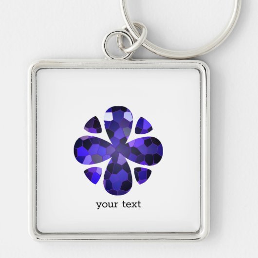 Kleurenkunst, blauw sleutelhanger (Voorkant)