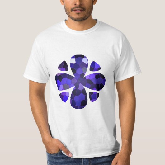 Kleurenkunst, blauw t-shirt (Voorkant)