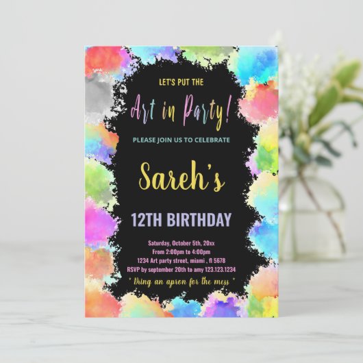 Kleurenkunst in feestelijke feestdagen kaart (Staand voorkant)