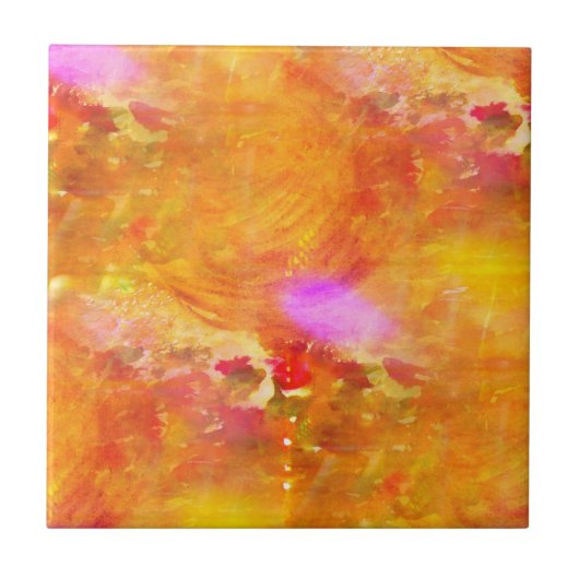 kleurenkunst naadloos gele achtergrond, oranje tegeltje (Voorkant)