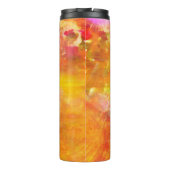 kleurenkunst naadloos gele achtergrond, oranje thermosbeker (Achterkant)