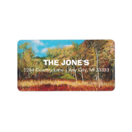 Kleurenlandschapslabel Etiket