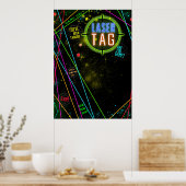 Kleurenlichtbundels voor laserLabel - Birthday-par Poster (Keuken)