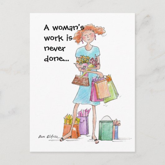 Kleurenliefdadigheidswerkvrouw Briefkaart (Voorkant)