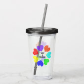 Kleurenliefde Regenboog Harten Acryl Drinkbeker (Achterkant)