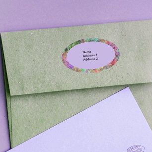 Kleurenlijsten van kleuren in ovaal Paars roze Ovale Sticker