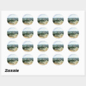 Kleurenlithograaf 1852 - Uitzicht van Washington Ronde Sticker (Vel)