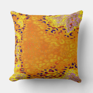 Kleurenluipaard in Retro Print Skin #5 Kussen