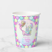 Kleurenmaakster - Meisje 1e verjaardag Papieren Bekers (Achterkant)