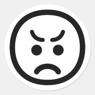 kleurenminimalist bij Angry Face Emoji Ronde Sticker