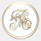  kleurenmonogram A Ronde Sticker (Voorkant)