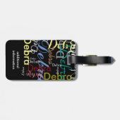 kleurennamen monogram typografie bagagelabel (Achterkant horizontaal)